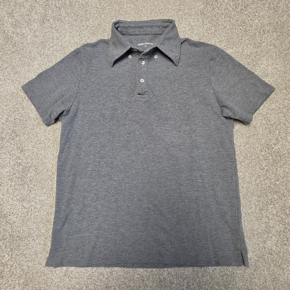 Spier & Mackay Polo Shirt Lot of 2 Men's Medium Gray Mauve 100% Cotton Short Fit - Picture 2 of 10